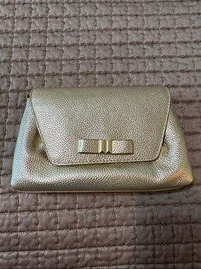 Talbots Metallic Gold Bow-Accent Women's Clutch